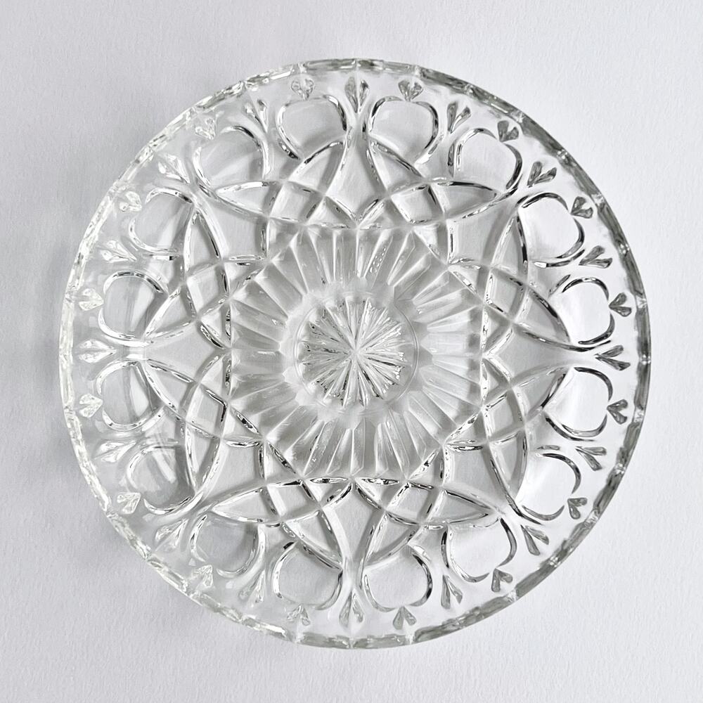 COPY French Brilliant Cut Motif Clear Trinket Dish, Vintage Vereco France